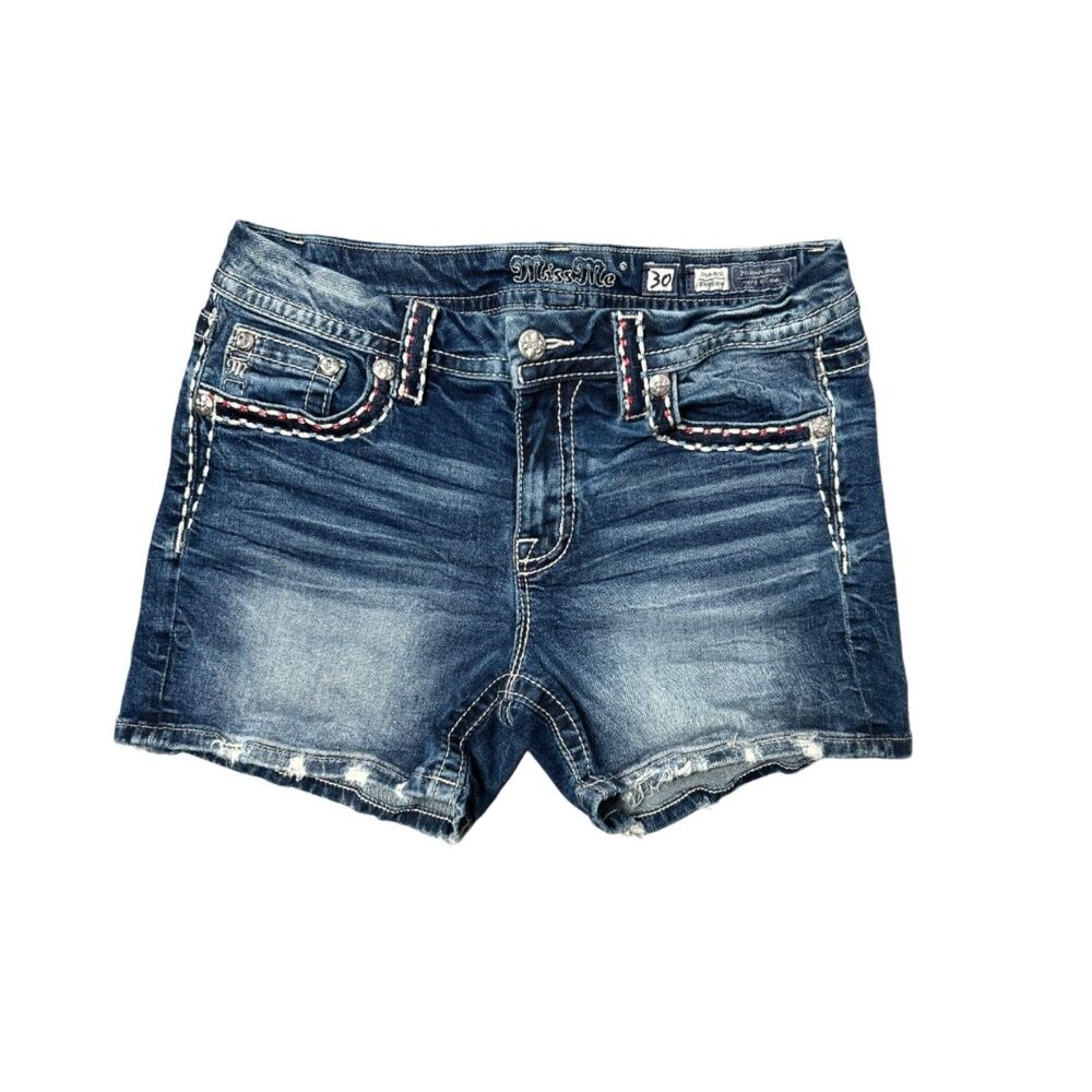 Miss Me Easy Short mid rise american flag denim jean 30